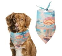 Sunrise at The Beach Dog Bandana Puppy Cat Scarfs Bibs Washable Triangle Kerchief Pet Gifts