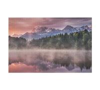 Sunrise at The Lake 1000 Piece Wooden Jigsaw Puzzle- Brain Teaser Game for Adults & Children Educational Activities Jigsaws Puzzles （75×50cm）