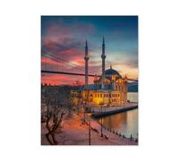 Sunrise at the Ortaköy Mosque with the Bosphorus Bridge in Istanbul，Jigsaw Puzzles for Adults 1000 Piece Jigsaw Puzzles for Adult Educational Game Challenge Toy 1000 Pieces Puzzle for Adults Kids-C48