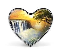 Sunrise at Victoria Falls Enamel Lapel Pin Heart Badge Brooches for Women Men Jewelry Backpack Hats Decor
