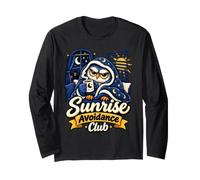 Sunrise Avoidance Club Not A Morning Person Night Owl Coffee Long Sleeve T-Shirt