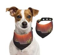 Sunrise Background Pet Scarf Dog Bandanas Spring Summer Soft Cotton Puppy Scarfs Adjustable Accessories for Small Medium Large Girl Boy Pup Medium