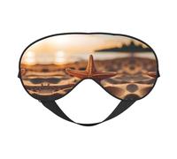 Sunrise Beach Starfish Print Soft Eye Mask/Sleep Eye Mask/Blackout Eye Mask, Suitable for Travel/Office/Yoga/Nap