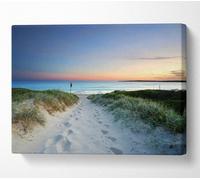 Sunrise Beach Walk Canvas Print Wall Art - Medium 20 X 32 Inches