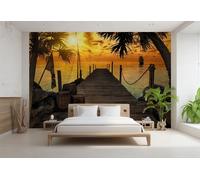 Sunrise bedroom decor Wallpaper 368x254 cm feature wall mural giant decor Island