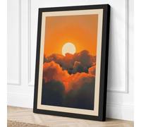 Sunrise Beyond Clouds Canvas Wall Art Print 18x12 Inch