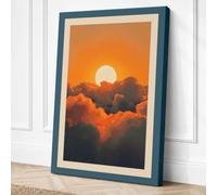 Sunrise Beyond Clouds Canvas Wall Art Print 18x12 Inch