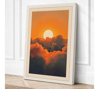 Sunrise Beyond Clouds Canvas Wall Art Print 24x16 Inch