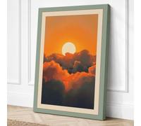 Sunrise Beyond Clouds Canvas Wall Art Print 36x24 Inch