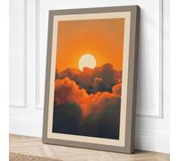 Sunrise Beyond Clouds Canvas Wall Art Print 36x24 Inch