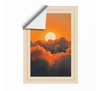 Sunrise Beyond Clouds Modern Unframed Wall Art Print A3 (42×29.7cm), Wall Decor for Living Room, Bedroom, Office & Home, Art Gift