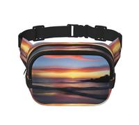 Sunrise Bliss Square Double-Layer Waist Bag for Outdoor Activities Such as Sports, Travel, Hiking, Cycling