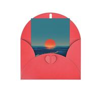 Sunrise By The Sea Elegant Greeting Card On Premium Pearl Paper â€“ Perfect For Christmas, Birthday, Wedding & Valentineâ€™s Day â€“ Blank Inside For Personal Message