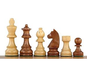 Sunrise Chess & Games German Timeless Chess Set - 3.5 Inch Acacia/Boxwood - 34 Hand Polished Pieces - 2 Extra Ladies - Ages 8+