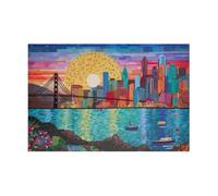 Sunrise City River 70 Piece Jigsaw Puzzles for Adults Colourful Fun Challenging & Brainteasing Educational Learning Gift Present for Children Boys Girls 70 Piece Puzzle for Adults