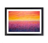 Sunrise Colour Field Framed Print | A2 Black Framed Wall Art | Ready to Hang | Modern Landscape Picture | Living Room Bedroom Lounge Office