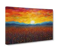 Sunrise Colour Field No.2 Canvas Print | Gallery Wrapped 30mm Frame Wall Art | 30x20 inches | Ready to Hang | Modern Landscape Picture | Living Room Bedroom Lounge Office