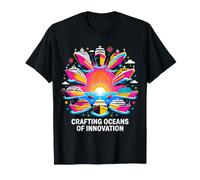 Sunrise Cruise Pop Art Ships Design T-Shirt