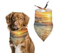 Sunrise Dog Bandana Triangle Dog Scarf Washable Polyester Dog Bibs Cute Pet Bandana for Medium Large Dogs Puppy and Cats