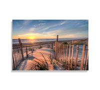 Sunrise Dunes Beach Seascape Canvas Wall Art-Coastal Landscape Pictures Artwork-Panorama Paintings Print on Canvas-Modern Nature Posters and Prints for Living Room Decor 70x100cm(28x40in) frameless