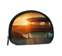 Sunrise Empty Coin Purse Personalized Coin Bag for Women Men Change Purse Small Wallets with Zipper Mini Shell Coin Pouch Outdoor Shopping Change Storage Bag Handbags Gifts