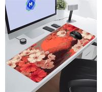 Sunrise Flowers Large Gaming Mouse Pad, XXL Extended Gamer Mouse Mat with Stitched Edges, 47.2x23.6x0.12 inch Non-Slip Rubber Base Gaming Desk Mat, Big Long Mousepad for Work, Game, Office, Home