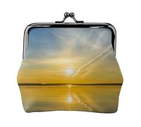 Sunrise Horizon Full Double-Sided Printed Pattern Women's and Girls' Fashionable Leather Kiss Lock Coin Purse Card Bag
