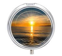 Sunrise Horizon Pill Box-3 Compartment Small Pill Case Travel Pill Box for Purse & Pocket Portable Daily Pill Organizer to Hold Supplements Vitamins