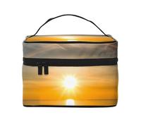 Sunrise Horizon Prints Travel Makeup Bag Flip Portable Toiletry Bag with Handle for Women's Travel and Daily Use