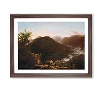 Sunrise In The Catskills By Thomas Cole Classic Painting Framed Print | A2 Walnut Framed Wall Art | Ready to Hang | Classic Landscape Picture | Living Room Bedroom Lounge Office