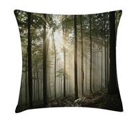 Sunrise In The Early Autumn Deciduous Woods Wild Cushion Cover Plush Pillowcase Decorative Cushion Covers For Sofa Home Bedroom 45X45Cm