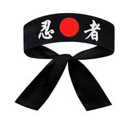 SUNRISE Japanese Sushi Chef Hachimaki Karate Headband - Black Ninja