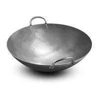 Sunrise Kitchen Supply Heavy Duty Hong Kong Style Carbon Steel Wok (Round Bottom) 15''