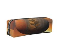Sunrise Landscape Zen Stone Leather Pencil Case Stationery Bag Pen Holder for Work & Office Zippered Pen Pouch