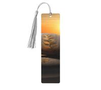 Sunrise Landscape Zen Stone Wooden Bookmark Book Lovers Tassels Crafts Accessories Reading Book Club Party