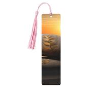Sunrise Landscape Zen Stone Wooden Bookmark Book Lovers Tassels Crafts Accessories Reading Book Club Party