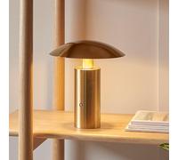 sunrise metal rechargeable table lamp in brushed gold
