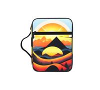 Sunrise Mountain Bible Study Tote Bag with Handles-Water-Resistant Organizer for Church Travel, Pen Holder Tablet Pocket Journal Cover Case
