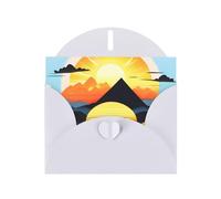 Sunrise Mountain Elegant Pearl Paper Holiday Greeting Card For Christmas, Blessing Cardï¼ŒBirthday, Valentine'S Day