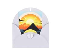 Sunrise Mountain Greeting Card, 4x6 Inch With Envelope, &Suitable For Birthdays, Weddings, And Business Events.