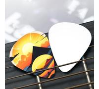 Sunrise Mountain Patterned guitar pick set - (thin/medium/thick), widely compatible with all kinds of stringed instruments,