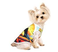 Sunrise Mountain Pet Breathable Sleeveless T-shirt M for Small Dogs and Cats, Soft, Comfortable, Stylish