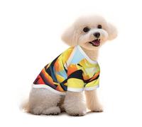 Sunrise Mountain Print Pure Cotton Pet T-Shirt, Dogs & Cats Comfy Tee Vest, for Small Medium Summer Winter Clothes