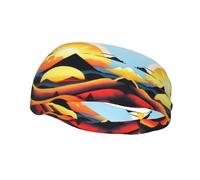 Sunrise Mountain Sports Sweatband Headband Lightweight Stretch Breathable Moisture Absorbing for Men and Women