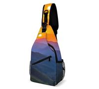 Sunrise Mountains National Park Smoky Cute Shoulder Bags Casual Sling Backpack Print Crossbody Chest Bag for Men Women