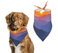 Sunrise Mountains National Park Smoky Dog Bandanas Cute Triangle Bibs Washable Cats Dogs Neckerchief Pet Scarf