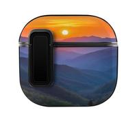 Sunrise Mountains National Park Smoky Headphone & Earphone Cases Compatible with Airpod 4 Scratch-Resistant PC Protective Cover with Secure Buckle
