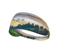 Sunrise Nature Scenery Print Sports Headbands For Men Women, Moisture Wicking Sweat Band Elastic Wide Hair Bands,For Running, Cycling, Basketball, Gym Exercise, Football