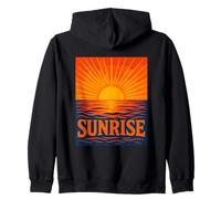 Sunrise Ocean Retro Beach Zip Hoodie