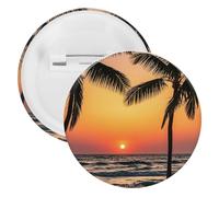 Sunrise of on The Sea Badge Metal Round Pins, Lightweight Brooch for Backpack, Fashion Button Pins Badge for Shirts, Jackets, Shawl Coat, Unisex, 12PCS, Tinplate, metal round pins